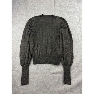 Evereve Women's S Leslie Lurex metallic Puff Sleeve Sweater Classy Old Money